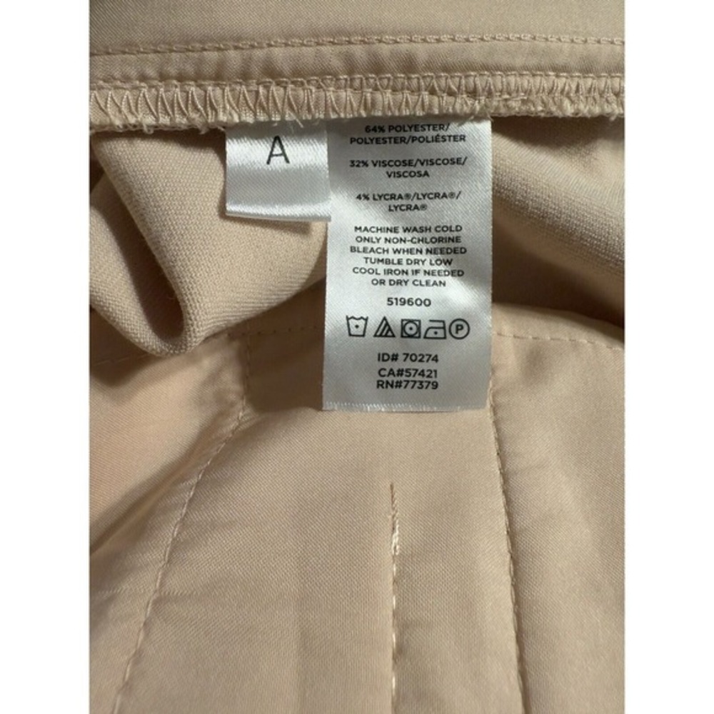 Ann Taylor Tan Cropped Trouser Pants Button Detail 12 Academia Preppy Chic 79-41 - Picture 6 of 15